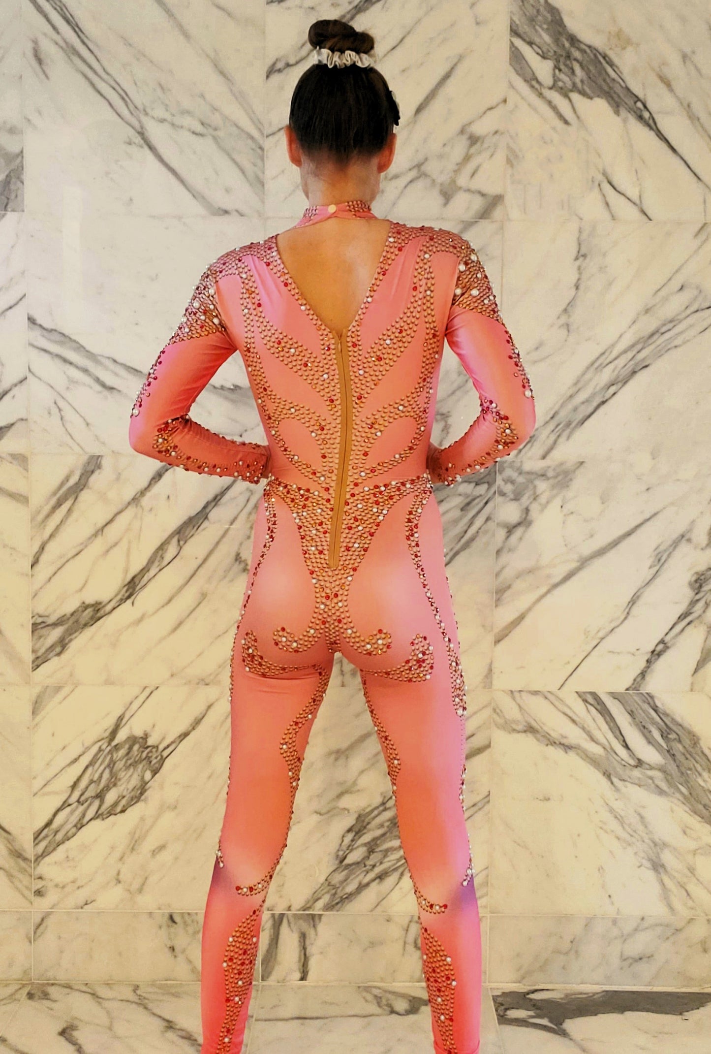 Rhinestone Costume Full Body Festival Aerial Acrobatics Catsuit