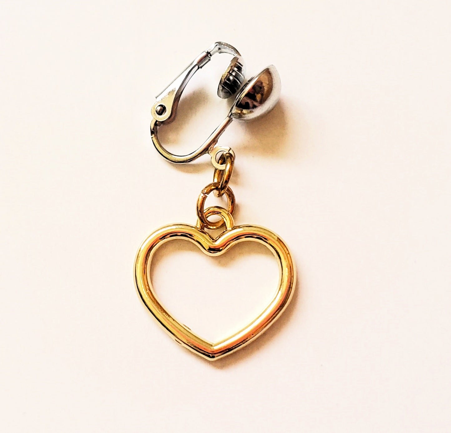 Gold Heart Clip On Clitoral Pussy Jewelry