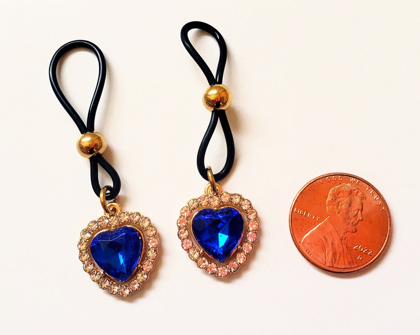 Rhinestone Heart Nipple Noose Fake Nipple Rings Jewelry