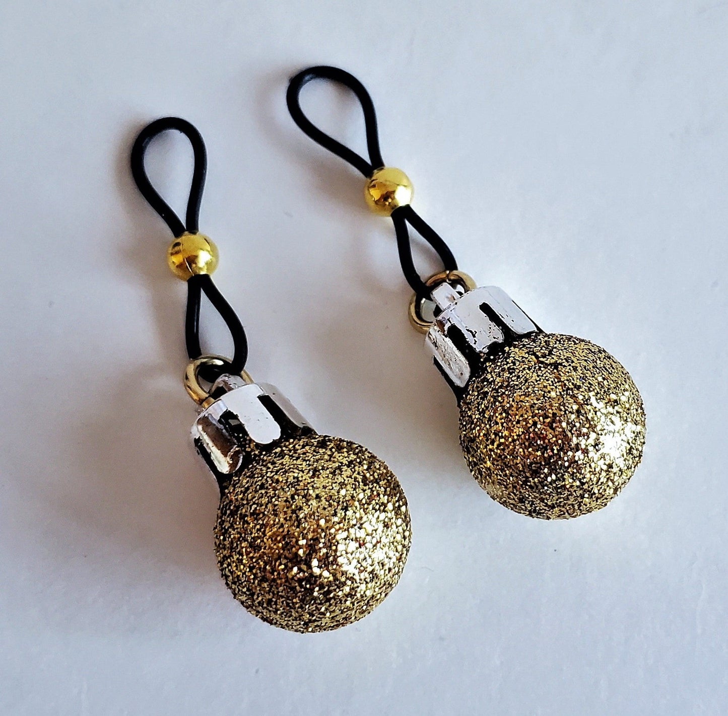 Sexy Christmas Non-pierced Fake Nipple Rings, Erotic X-Mas Nipple Noose Jewelry