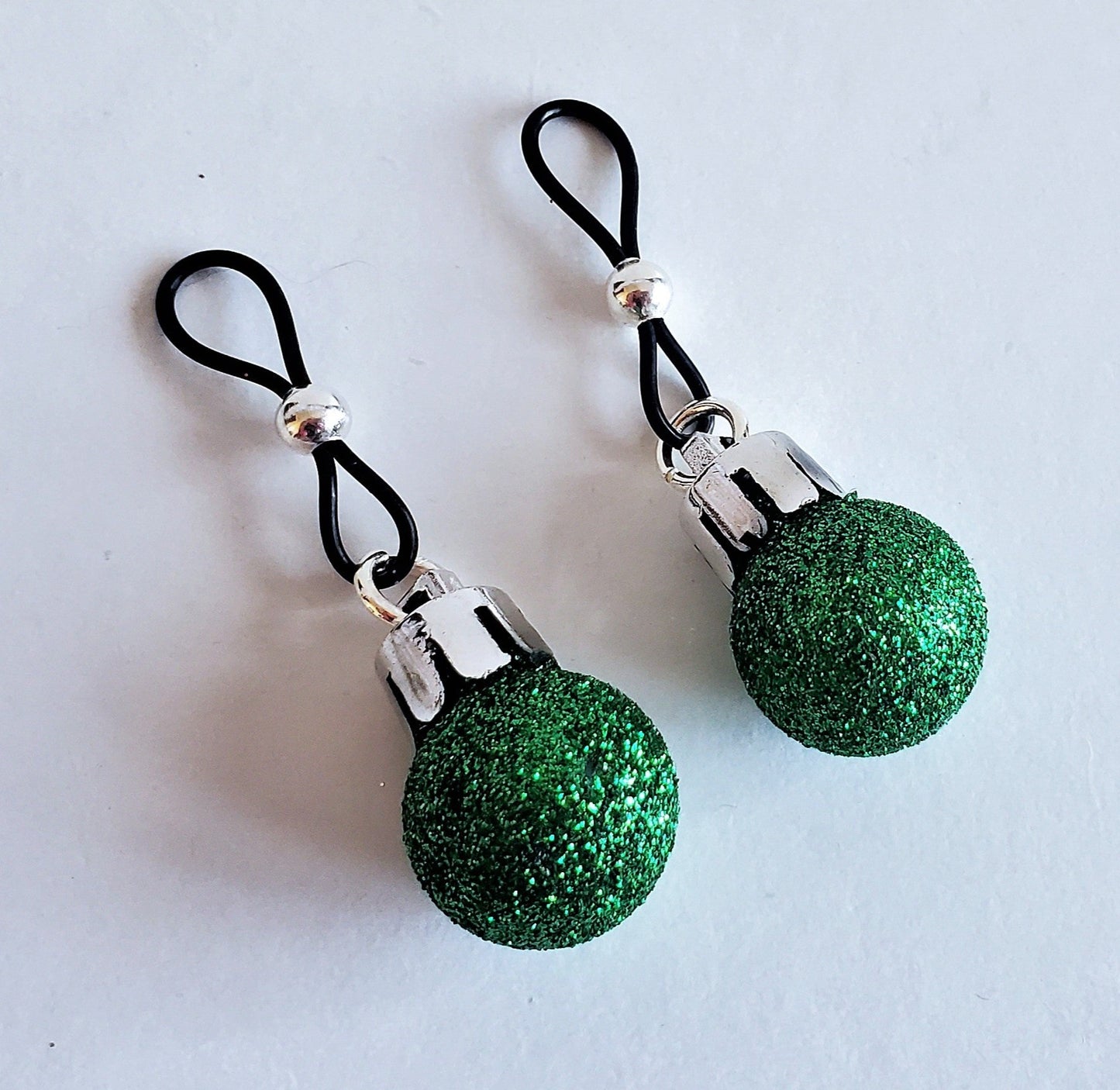 Sexy Christmas Non-pierced Fake Nipple Rings, Erotic X-Mas Nipple Noose Jewelry