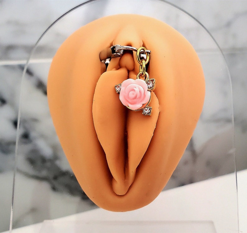 Pink Rose Clit Clip On Intimate Genital Jewelry