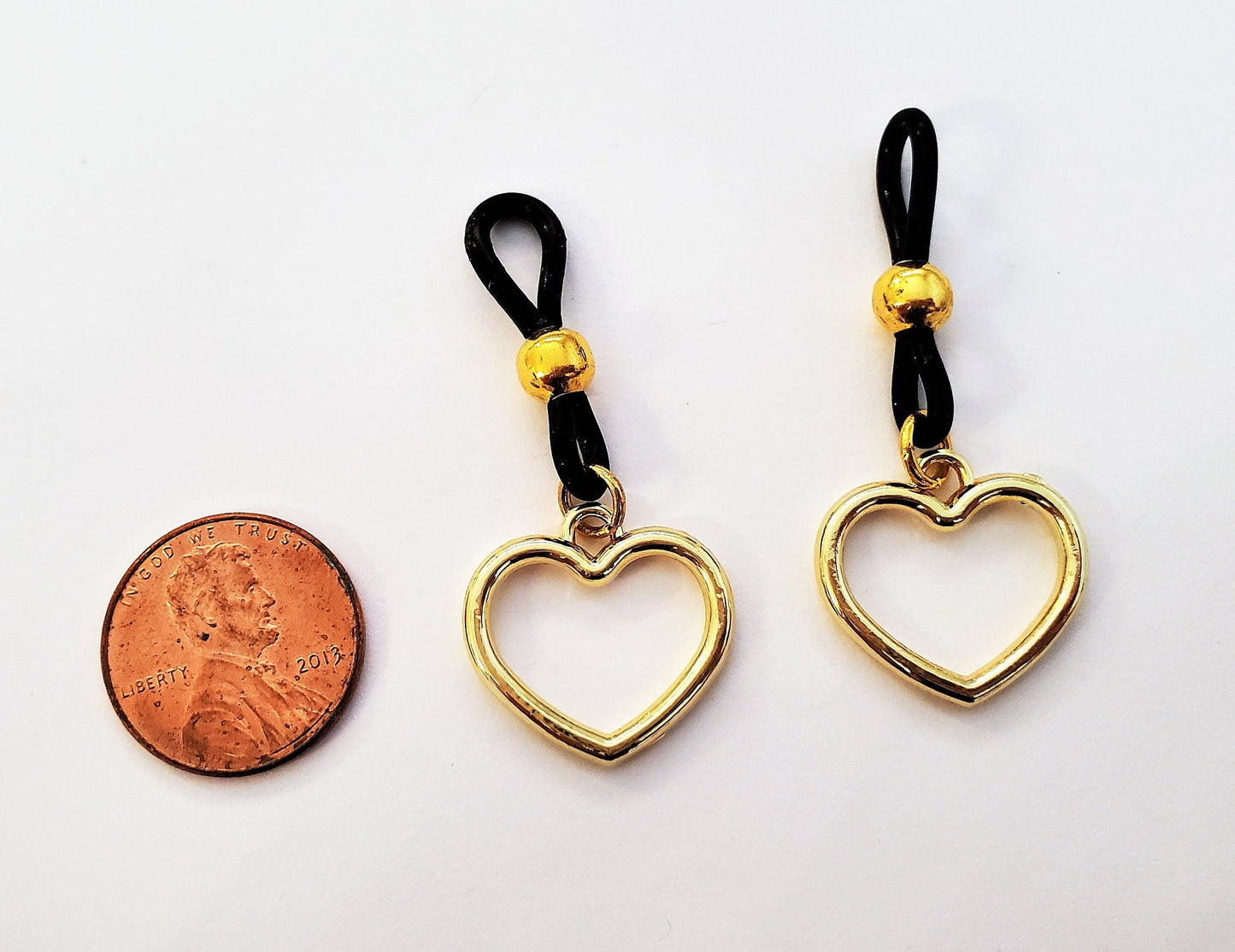 Nipple Rings Jewelry Set Sexy Non-Piercing Nipple Noose Clamp Gold Heart