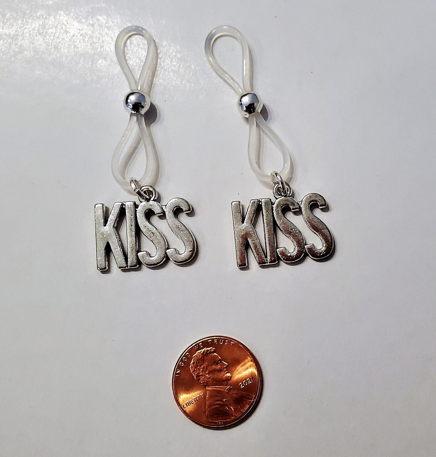Kiss Non-Pierced Nipple Noose, Fake Nipple Rings, BDSM Nipple Jewelry