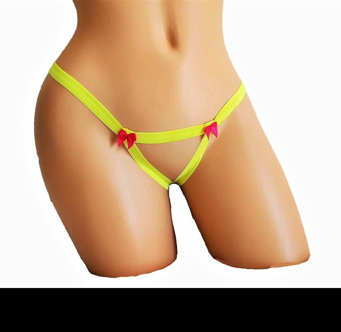 Pink Lemonade Yellow Crotchless Thong Lingerie Panty