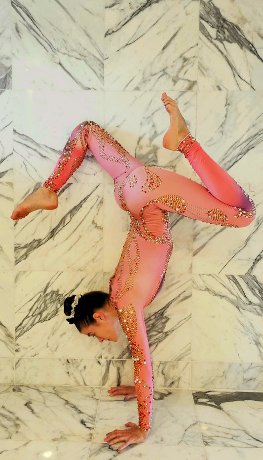 Rhinestone Costume Full Body Festival Aerial Acrobatics Catsuit