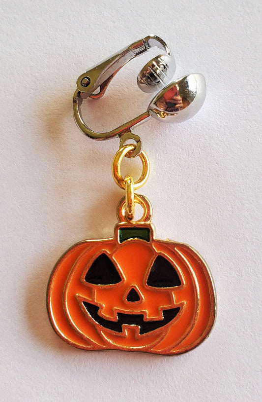 Halloween Pumpkin Clip On Belly Button Ring
