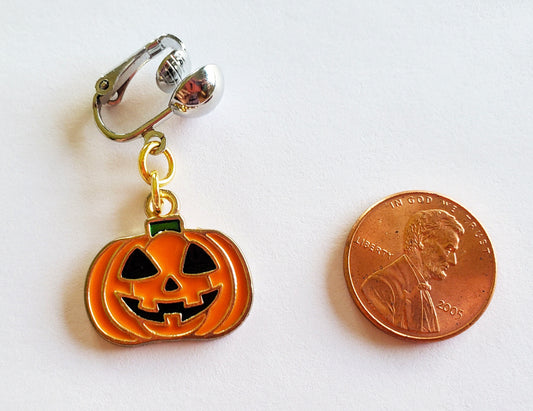 Halloween Pumpkin Clip On Belly Button Ring