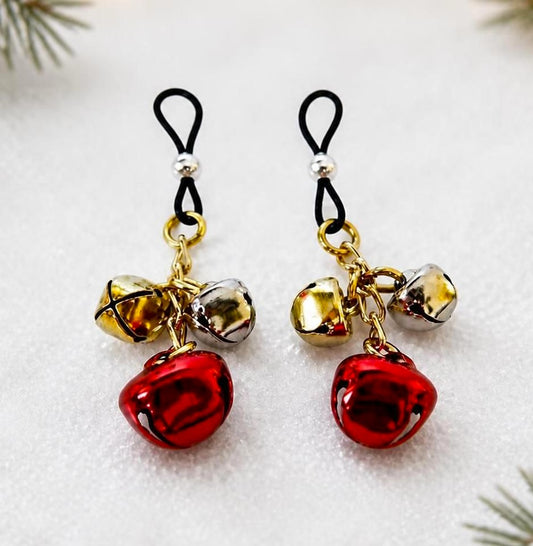 Jingle Bell Non-Pierced Christmas Nipple Rings