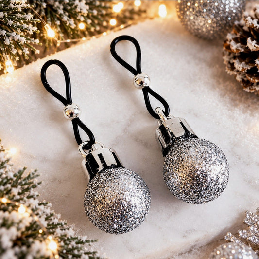 Sexy Christmas Non-pierced Fake Nipple Rings, Erotic X-Mas Nipple Noose Jewelry