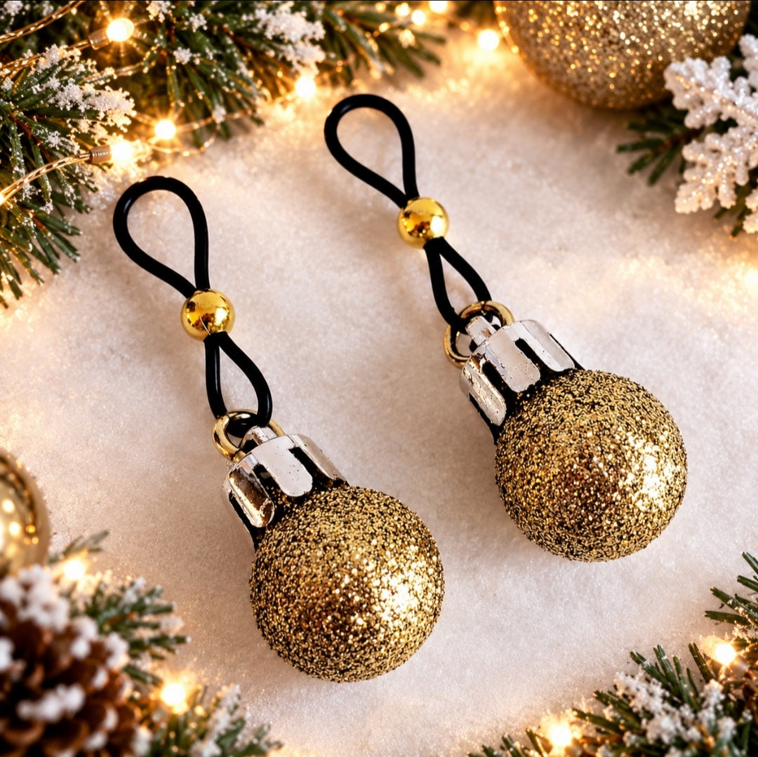 Sexy Christmas Non-pierced Fake Nipple Rings, Erotic X-Mas Nipple Noose Jewelry