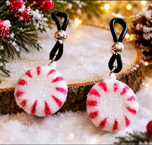 Peppermint Twist Non-Pierced Nipple Noose Christmas Jewelry Nipple Rings