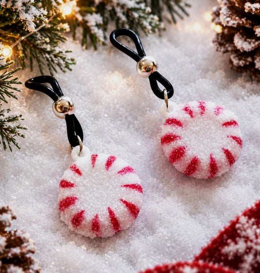 Peppermint Twist Non-Pierced Nipple Noose Christmas Jewelry Nipple Rings