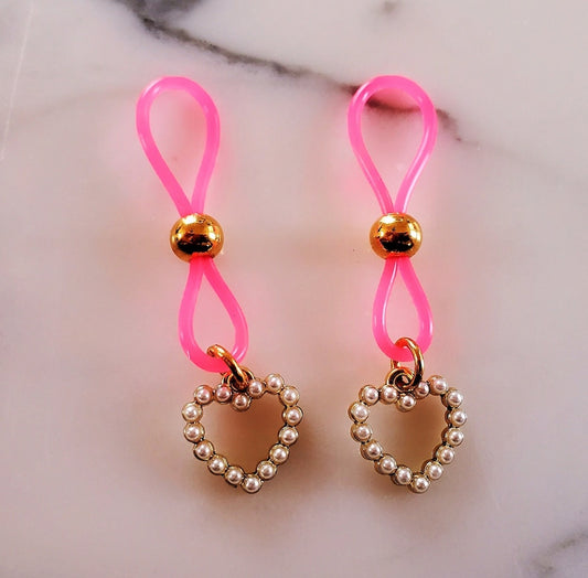 Heart Shaped Nipple Nooses, Fake Nipple Piercings for Women BDSM Lingerie Jewelry