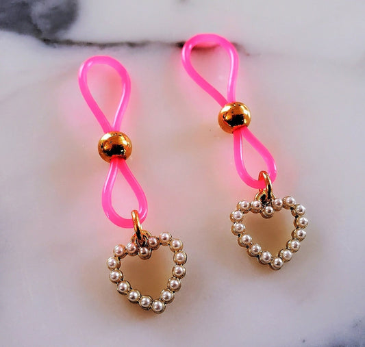 Heart Shaped Nipple Nooses, Fake Nipple Piercings for Women BDSM Lingerie Jewelry