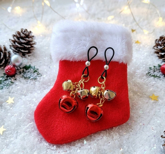 Jingle Bell Non-Pierced Christmas Nipple Rings