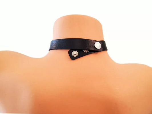 PU Leather Choker Necklace Adjustable Jewelry