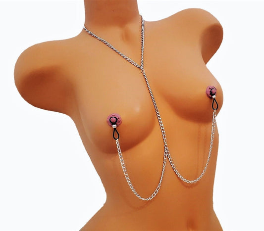 Nipple Chain, Non-Pierced Necklace to Nipples, Nipple Noose Lingerie