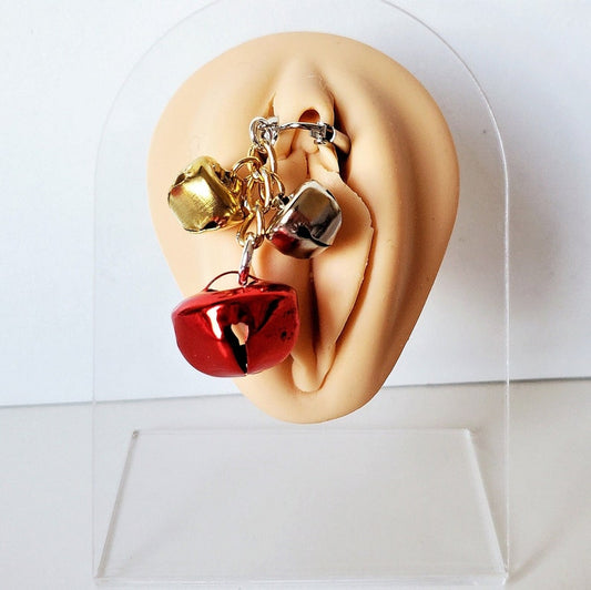 Deluxe Jingle Bell Clitoral Pussy Jewelry, Christmas Labial Clit Clamp