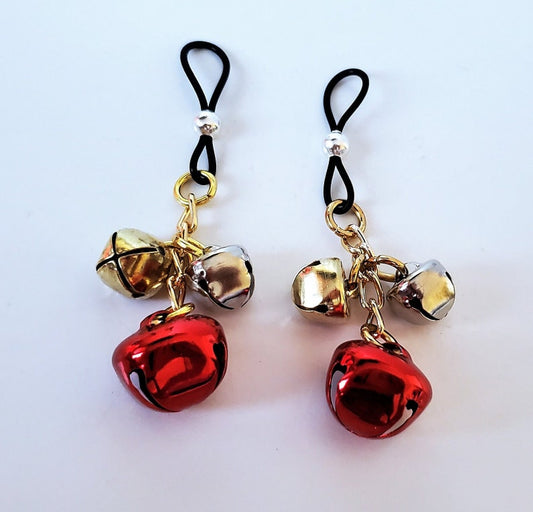 Jingle Bell Non-Pierced Christmas Nipple Rings