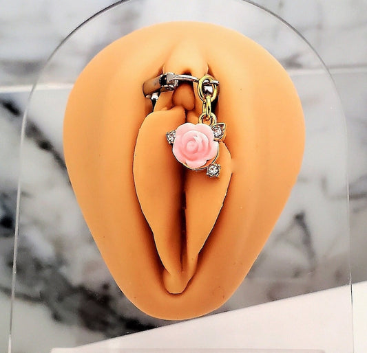 Pink Rose Clit Clip On Intimate Genital Jewelry