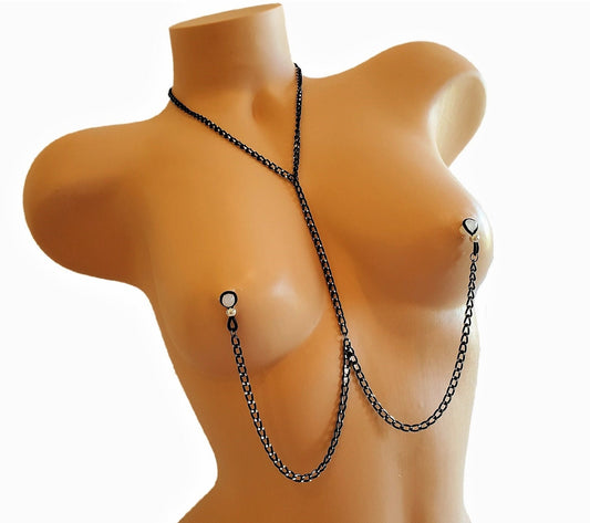 Nipple Chain, Non-Pierced Necklace to Nipples, Nipple Noose Lingerie