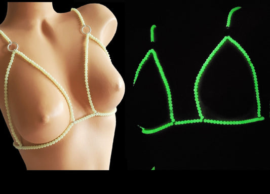 Glow In Dark Chest Harness Lingerie Rave Bra