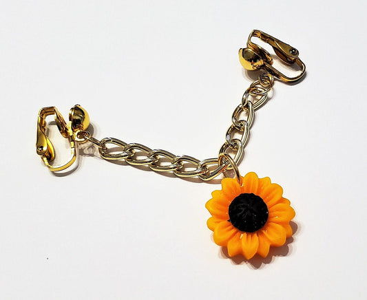 Sunflower Non-Pierced Labia Jewelry, Pussy Clips, Clitoral Lingerie, Clitoral Jewelry, Clit Clamps, Sexy Vaginal Chain, Fake Clit Clip