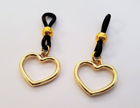 Nipple Rings Jewelry Set Sexy Non-Piercing Nipple Noose Clamp Gold Heart