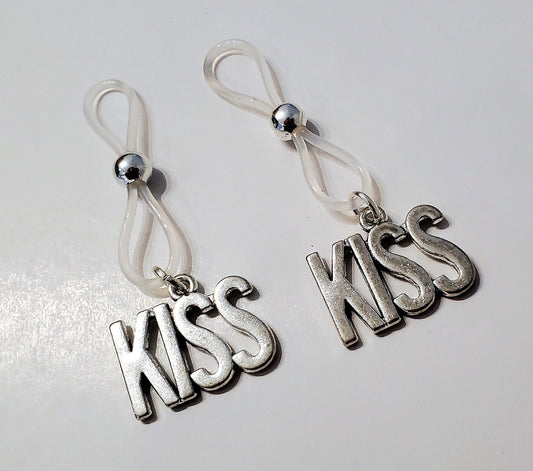 Kiss Non-Pierced Nipple Noose, Fake Nipple Rings, BDSM Nipple Jewelry